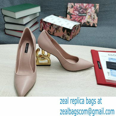 Dolce  &  Gabbana Heel 10.5cm Leather Pumps Light Pink with DG Pop Heel 2021